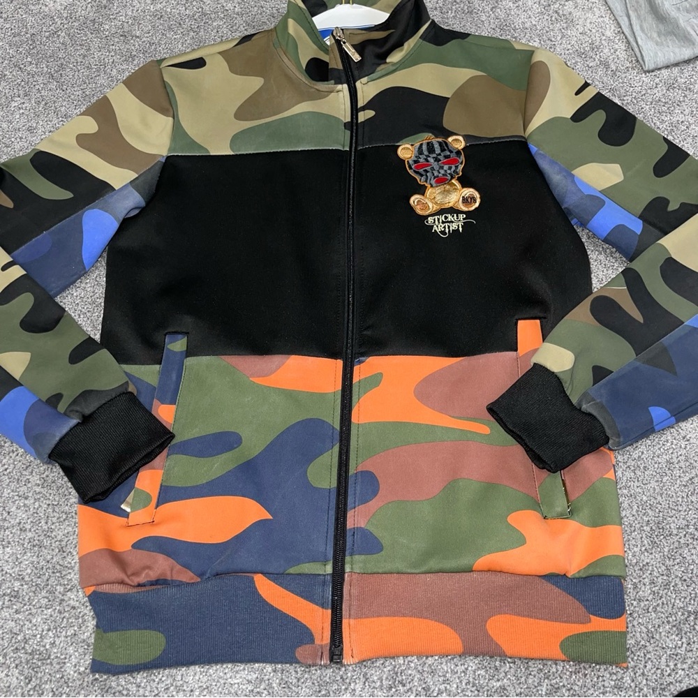 Bkys Camo Mens Zip Up Top Medium